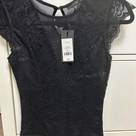 Dynamite Black Lace Bodysuit Top - Picture 3 of 3